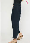 Wide leg Black Jeans with front pocket detail