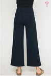 Wide leg Black Jeans with front pocket detail