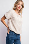 Tweed Puff Sleeve Sequin Top