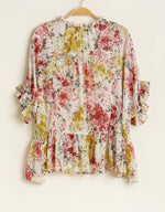 Floral ruffle blouse