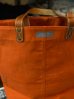 Orange Coated Canvas Tote Bag