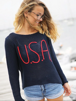 USA Wooden Ships Sweater by Paola Buendia