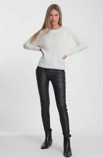 Vegan Leather Side Stripe Leggings