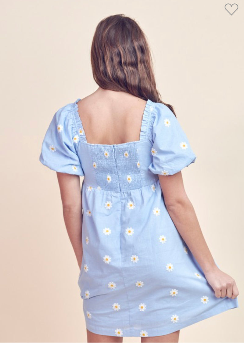 Embroidered daisy dress
