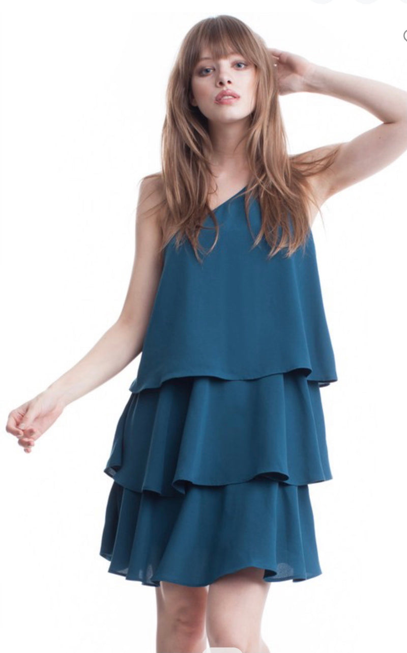 One shoulder ruffled dress