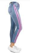 Kut from the Kloth pink stripe skinnyjeans