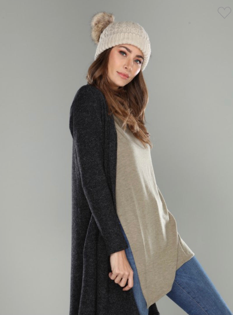 Textured Knit Cardigan with Pockets