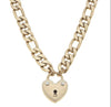 Heart Padlock Worn Gold Necklace