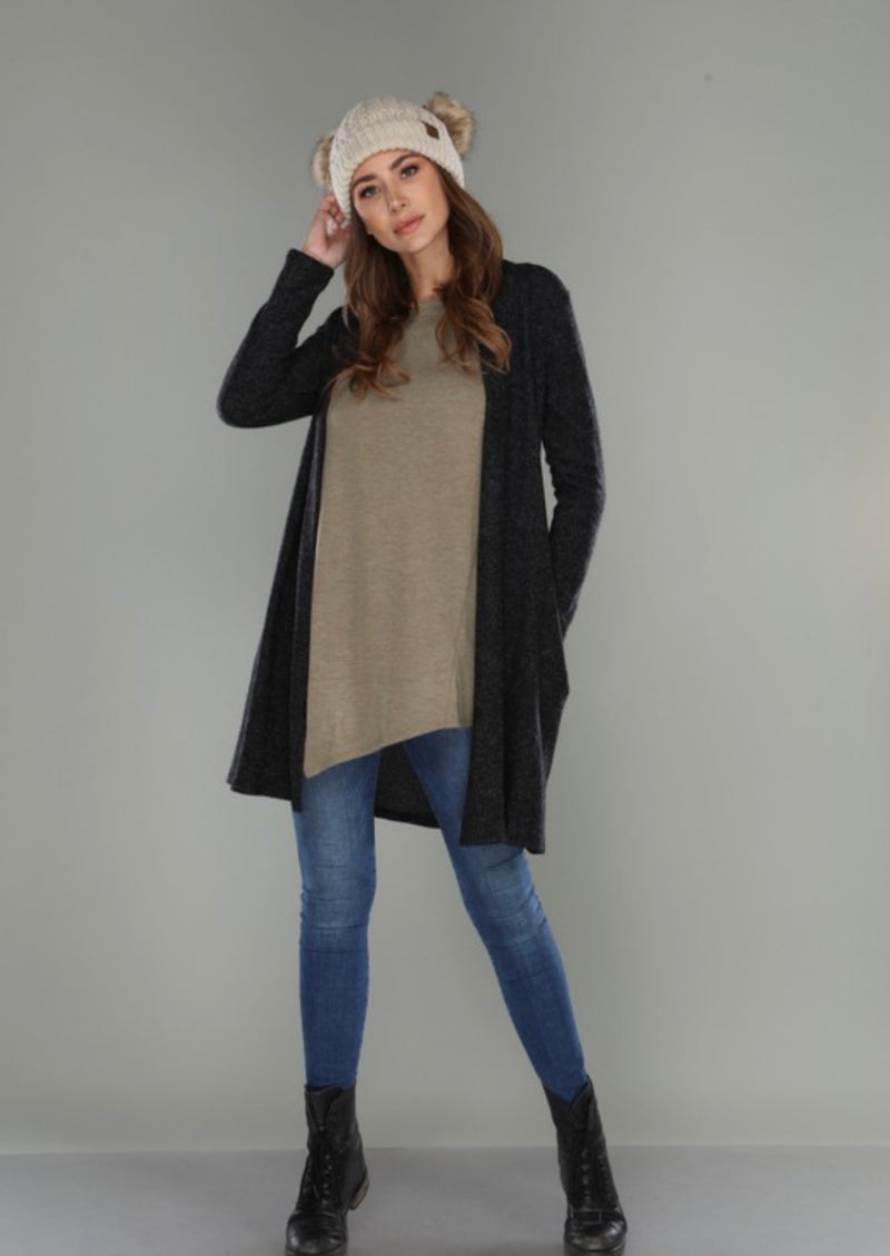 Textured Knit Cardigan with Pockets
