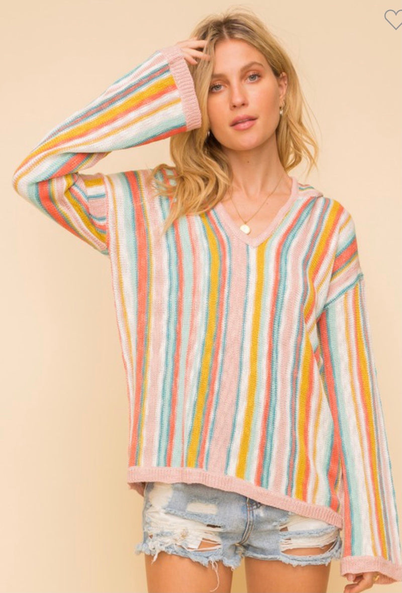 Striped Summer sweater hoodie!