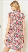Floral print ruffle dress