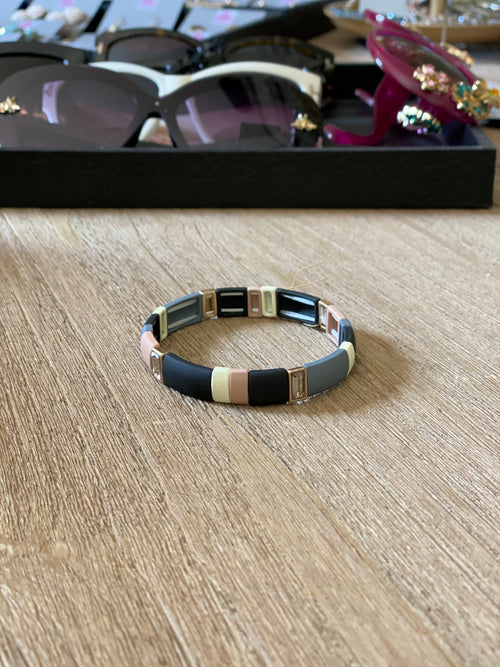 Tile bead bracelet