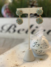 Blue/gray crystal ball earrings
