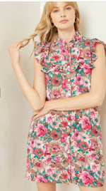 Floral print ruffle dress