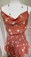 Spaghetti strap coral dress