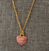 Recycled vintage pink heart necklace