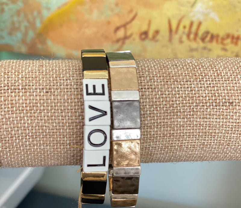 Tile bead bracelet