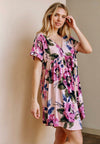 Floral knit tiered dress