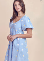 Embroidered daisy dress