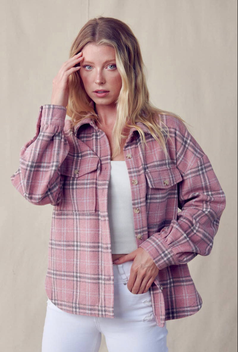 Pink Plaid Shacket