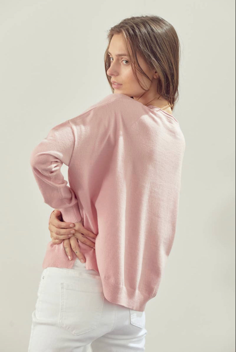 Crewneck lighweight pink sweater