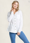 Umgee Collared Slub Knit Button Down