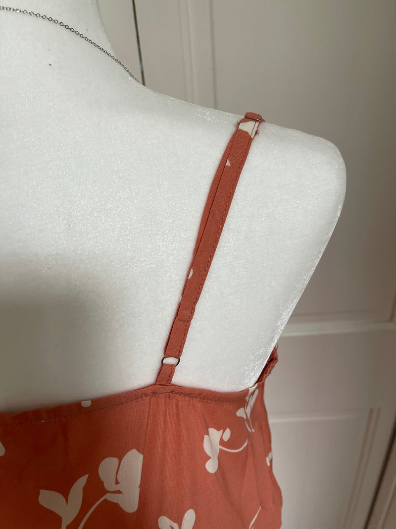 Spaghetti strap coral dress