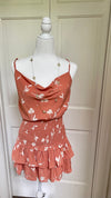 Spaghetti strap coral dress