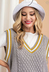 V-neck Cable Knit Sweater Vest