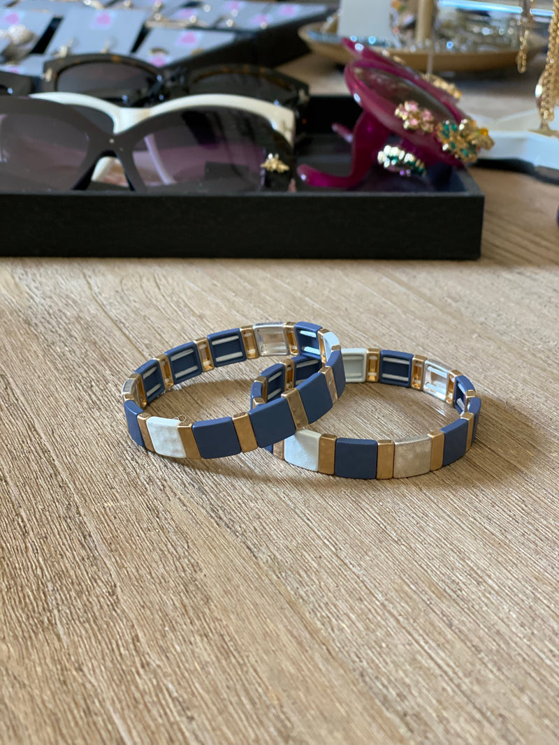 Tile bead bracelet