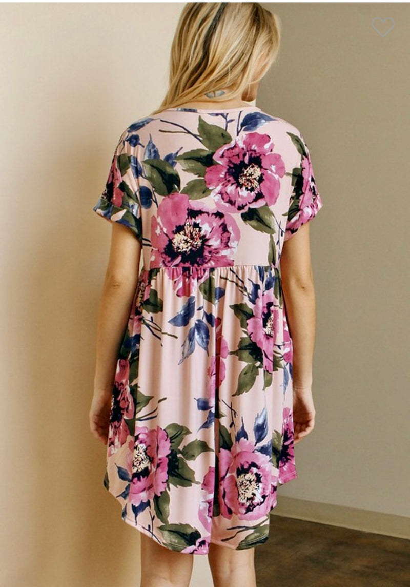 Floral knit tiered dress