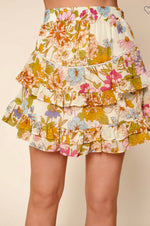 Floral Pull on Ruffled Skirt