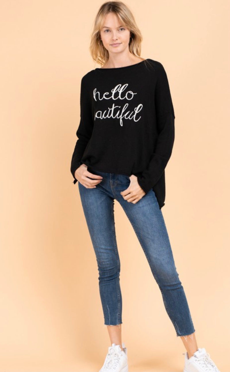 Gilli Hello Beautiful embroidered sweater