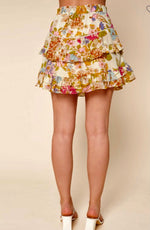 Floral Pull on Ruffled Skirt
