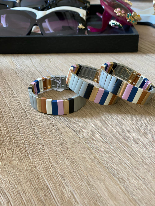 Tile bead bracelet