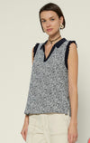 Navy Floral Sleeveless Woven Top from Current Air