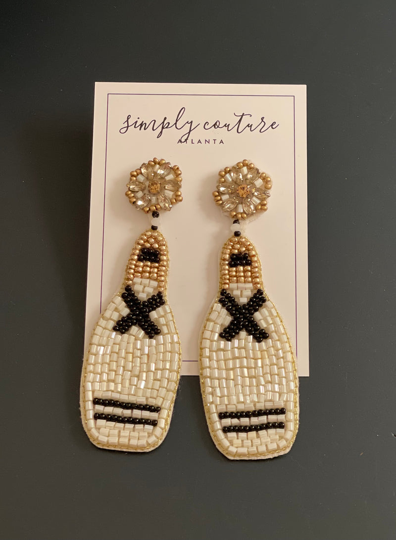 Champagne Beaded Statements Earrings