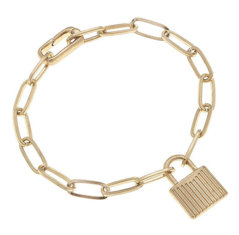 Stella Padlock Paperclip Chain Bracelet