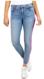 Kut from the Kloth pink stripe skinnyjeans