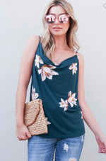 Floral print sleeveless blouse