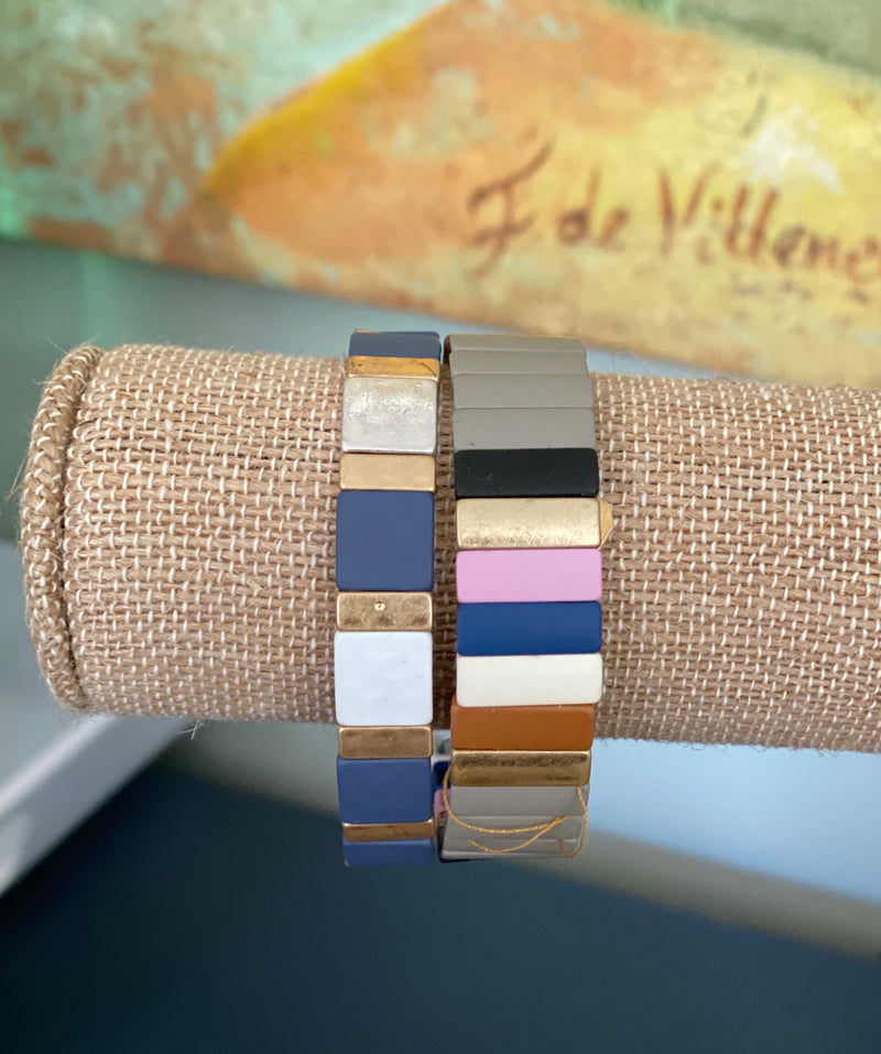 Tile bead bracelet