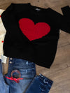 Black Sweater with a Red Heart