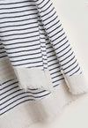 Striped short sleeve with frayed hem
