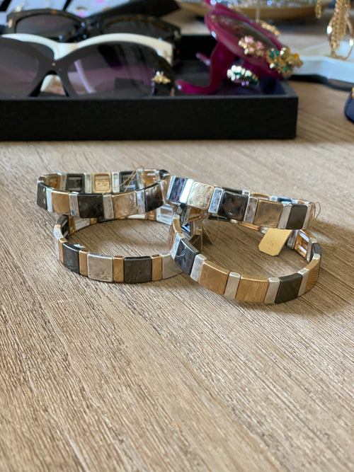 Tile bead bracelet