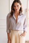 Malone Button Front Satin Shirt