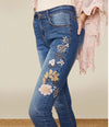 Coco & Carmen floral embroidered jeans