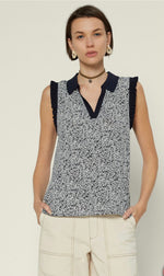 Navy Floral Sleeveless Woven Top from Current Air